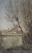La cathedrale de Mantes (mk11), Jean Baptiste Camille  Corot